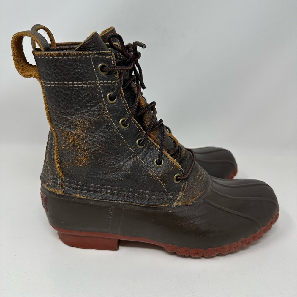 L.L. Bean Boots 8” Bison Leather Brown Size 6